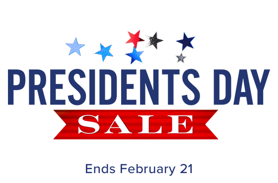 Presidents Day Sale. Ends February 21.